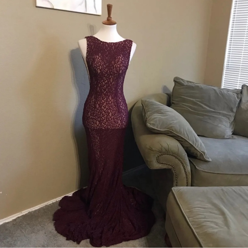 Burgundy Jovani Formal Dress